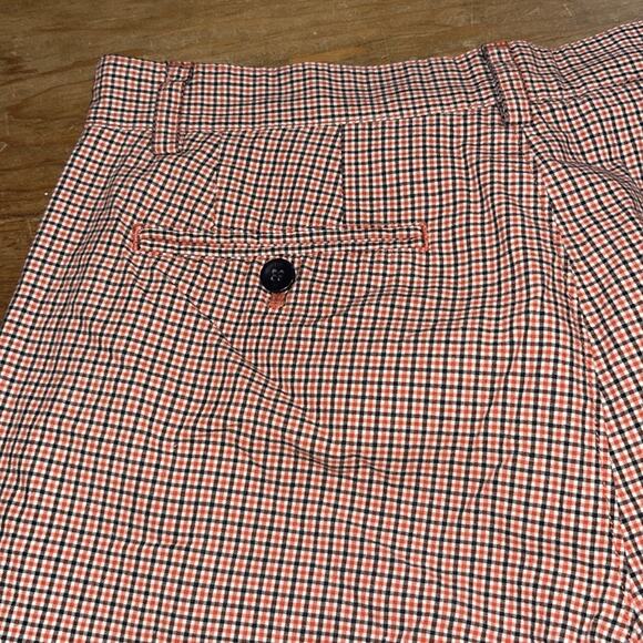 Mens Banana Republic Red Plaid Flat Front Shorts Size 32 - Picture 6 of 8